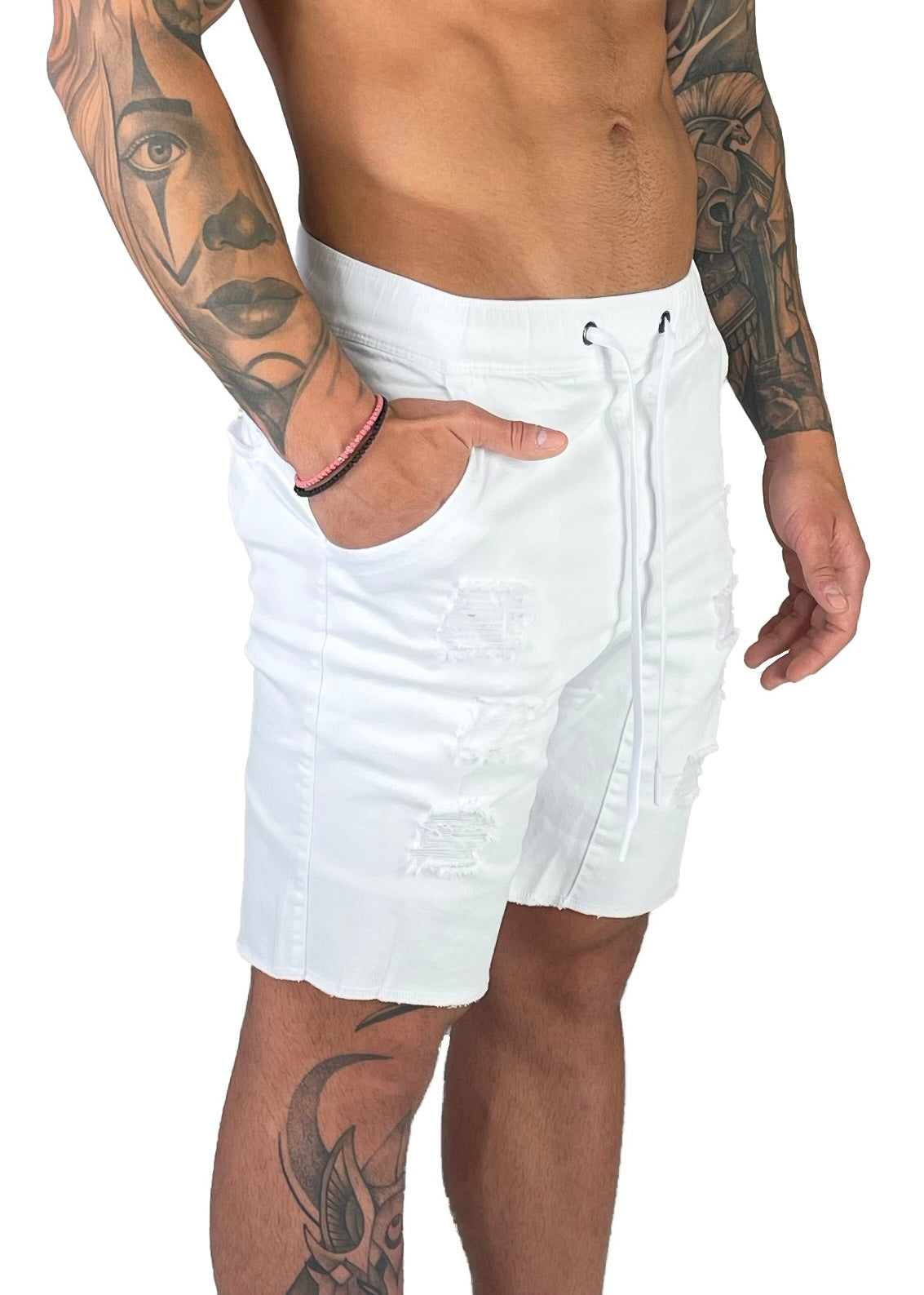 DISTRESSED SHORTS | CRYSTAL WHITE