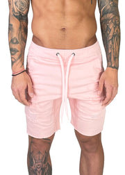 Distressed Shorts | Flamingo Pink