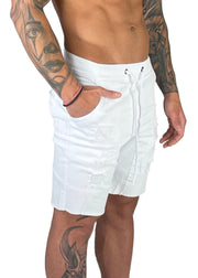 Distressed Shorts | Crystal White