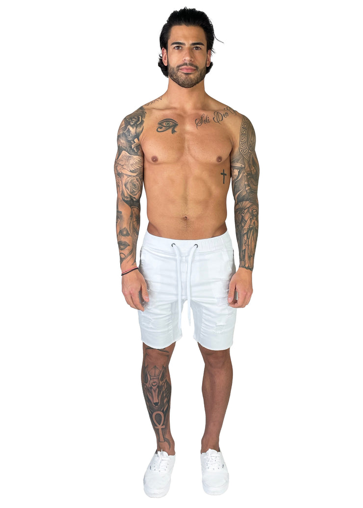Distressed Shorts | Crystal White